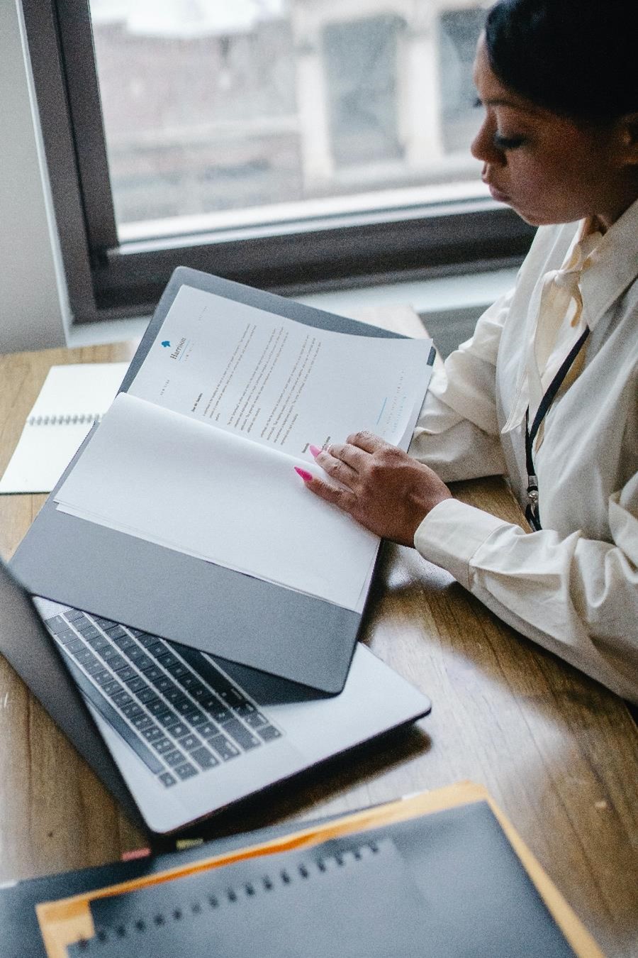 woman working at desk