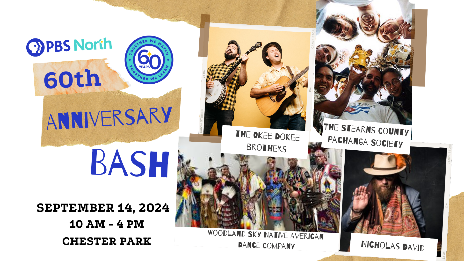 PBS North 60th anniversary event featuring four entertainers