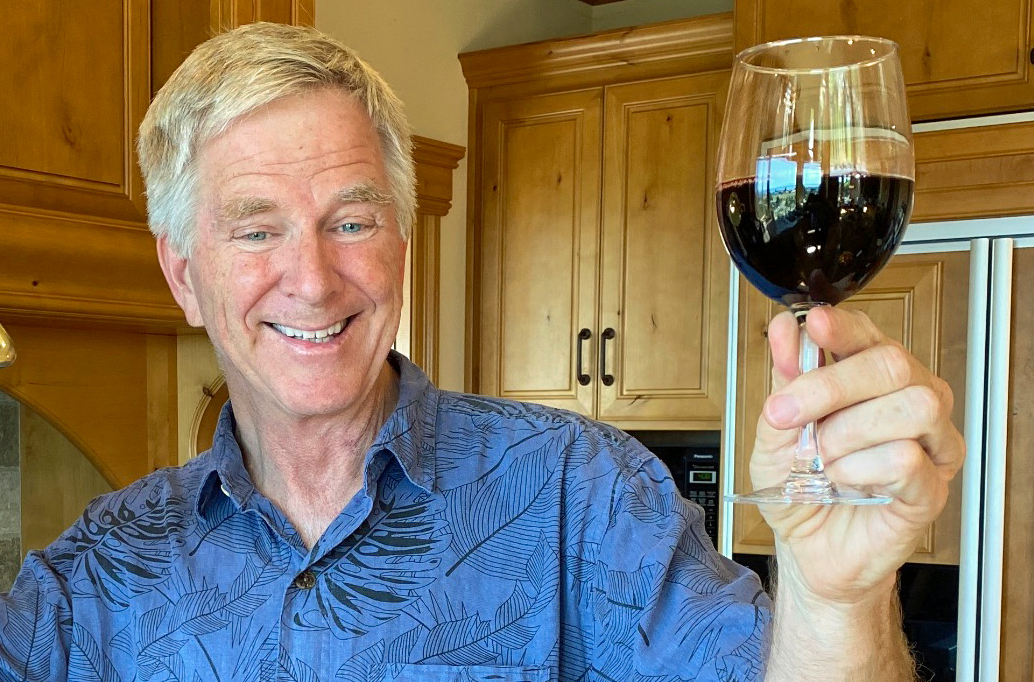 Rick Steves and a glass of wine