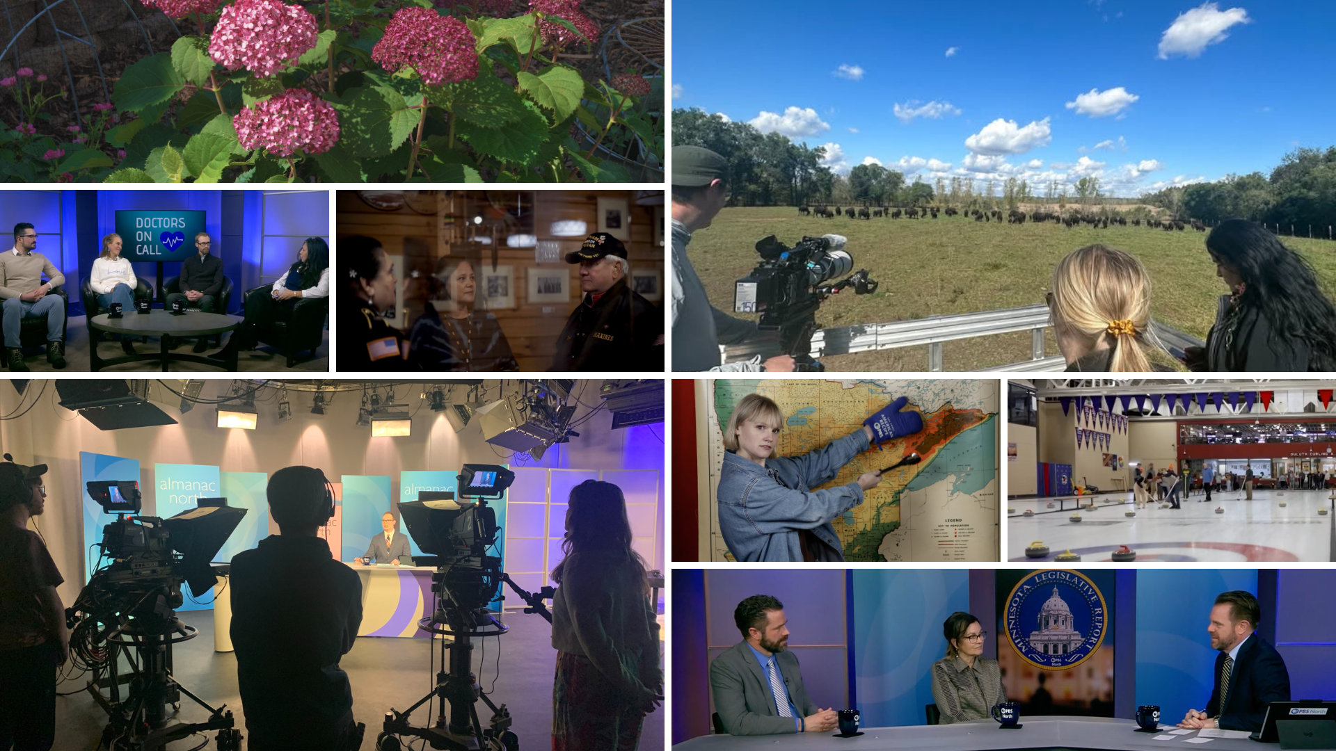 a collage of various productions pbs north produces.